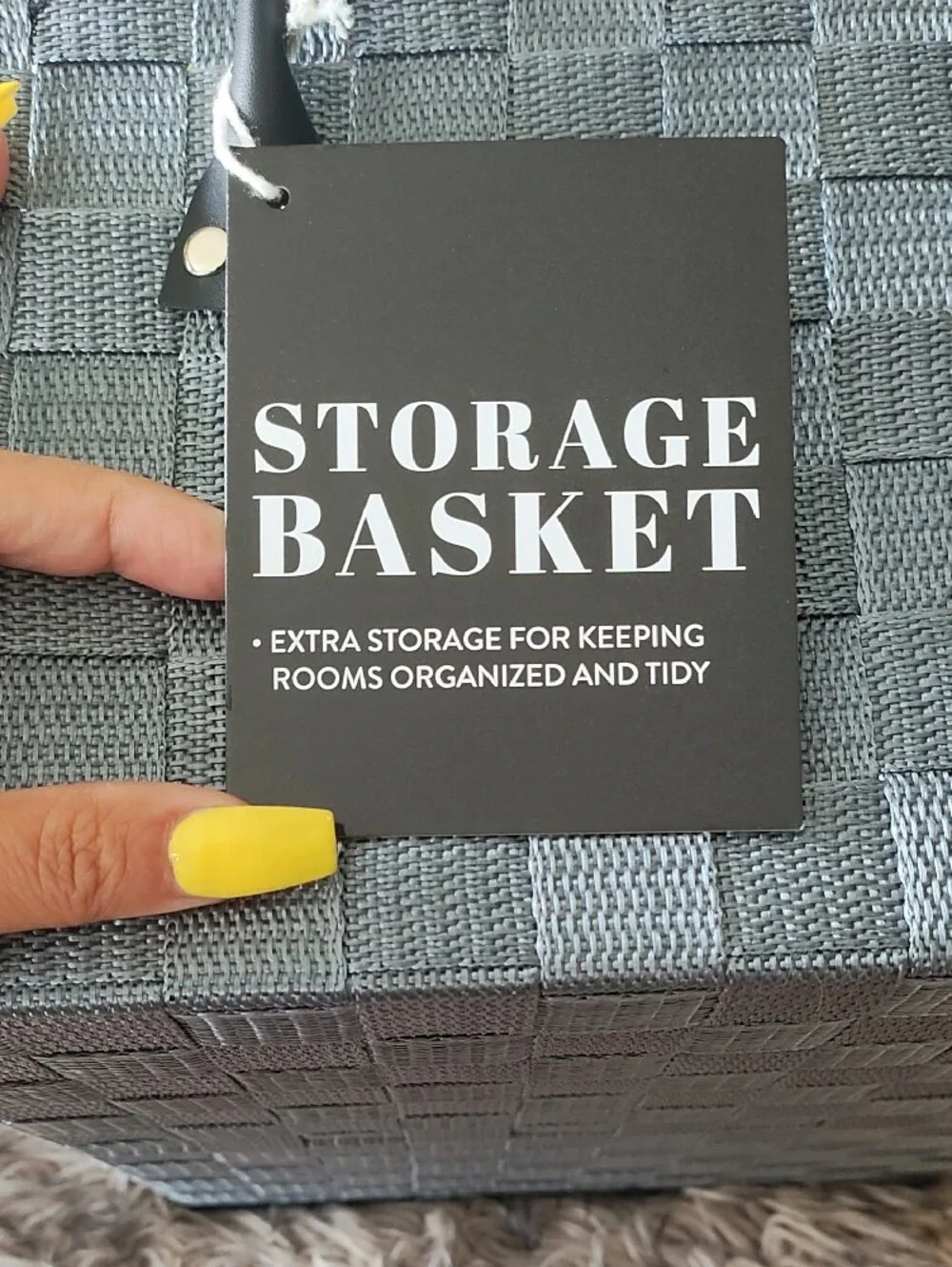 Gray Woven Storage Basket with Handle - Home Accents